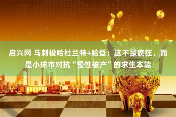 启兴网 马刺梭哈杜兰特+哈登：这不是疯狂，而是小球市对抗“慢性破产”的求生本能